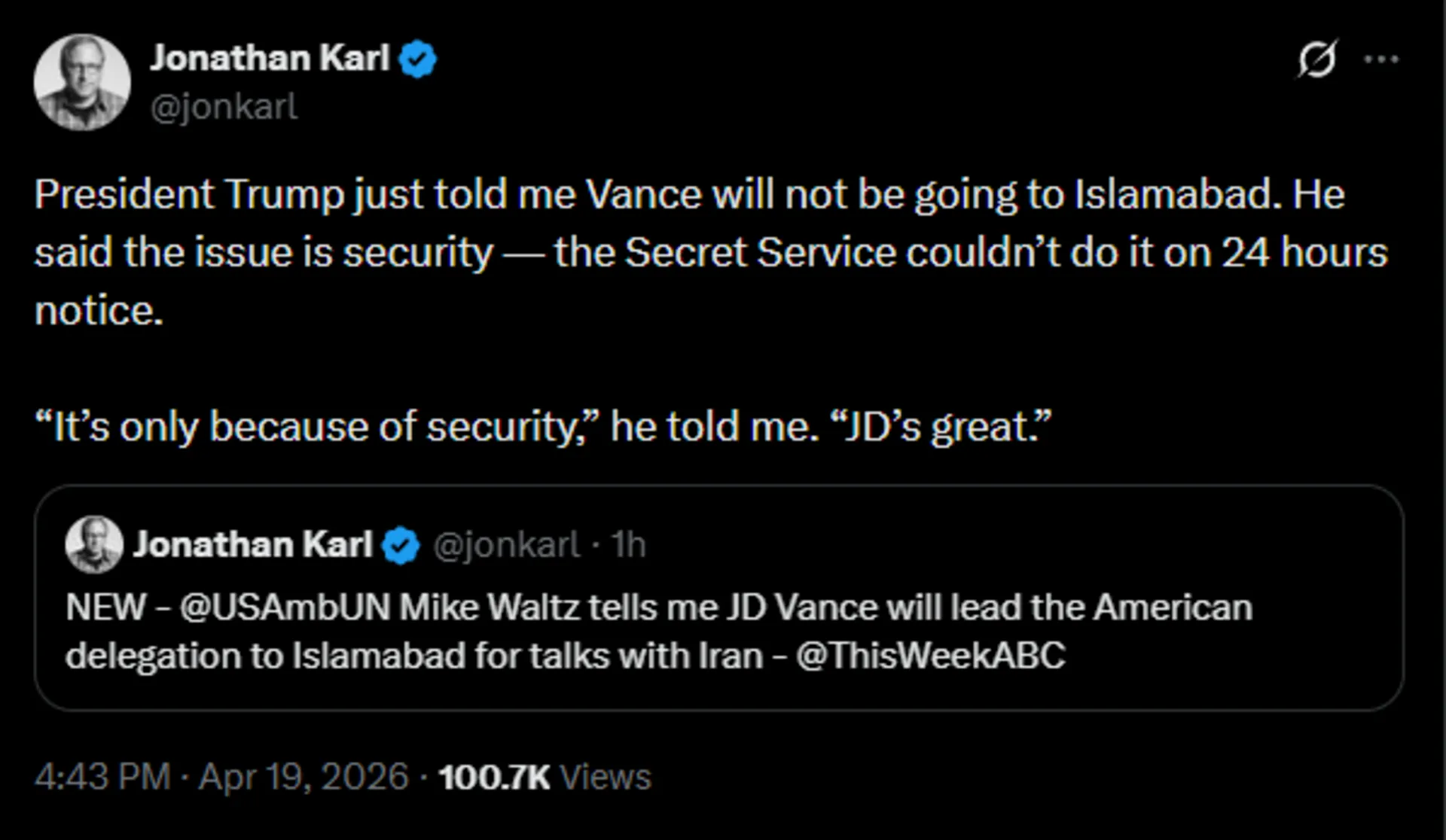 توییت کارل درباره مذاکرات