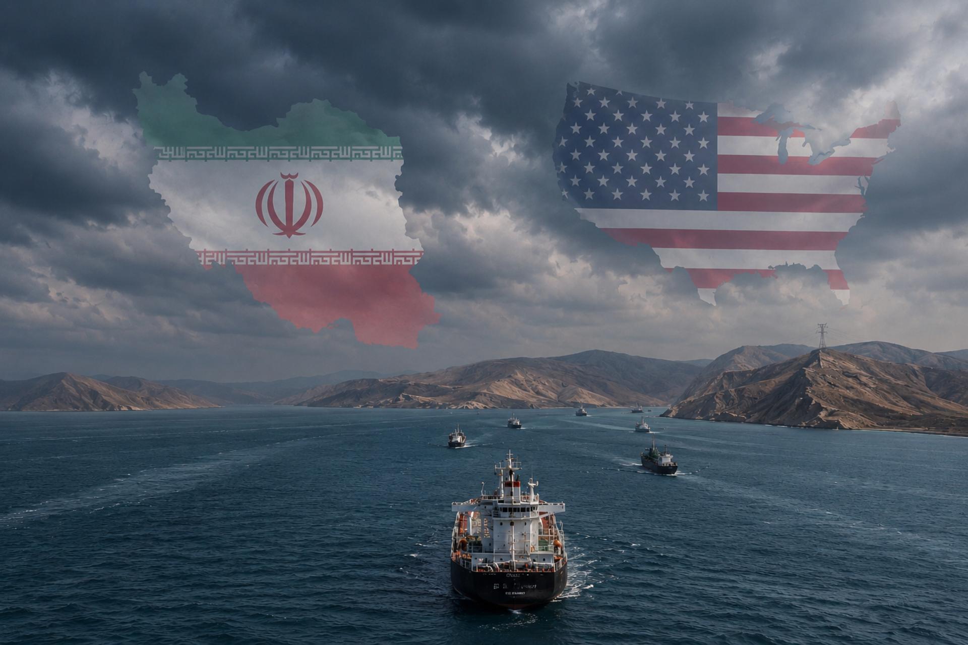 نمایی نمادین از تنگه هرمز در میانه تنش‌های ایران و آمریکا؛ نفتکش‌ها در مسیر عبور از آبراهی حرکت می‌کنند که هم‌زمان به میدان رقابت ژئوپلیتیک، امنیت انرژی و مذاکرات تهران و واشنگتن تبدیل شده است.