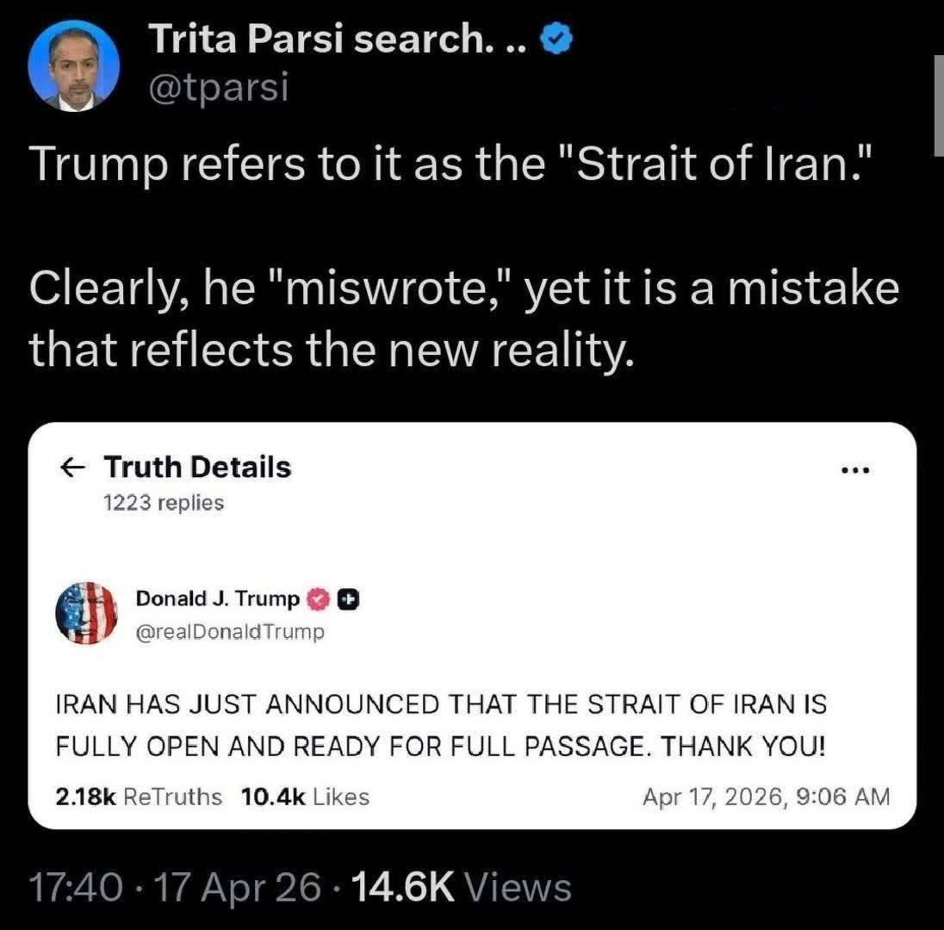 توئیت تریتا پارسی