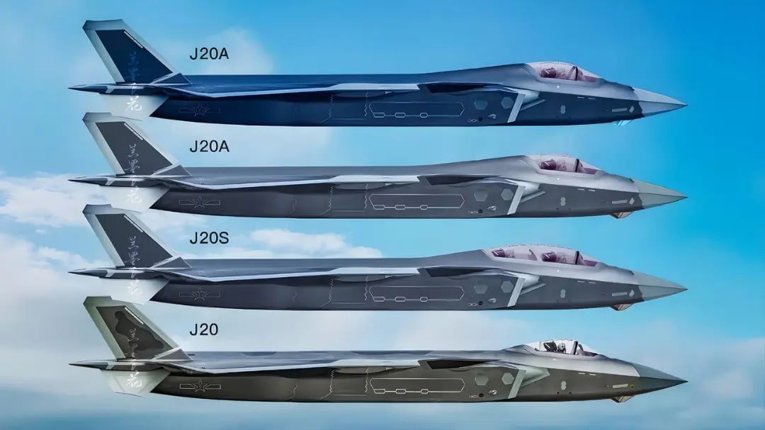 جنگنده چنگدو J-20 (Chengdu J-20) در چهار مدل مختلف J20A و J20S