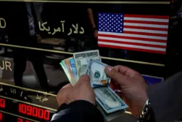 دلار آمریکا (US Dollar) در دست‌های یک فرد در صرافی
