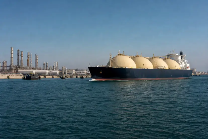 کشتی حمل گاز طبیعی مایع (LNG) در نزدیکی تاسیسات پتروشیمی و پالایشگاه