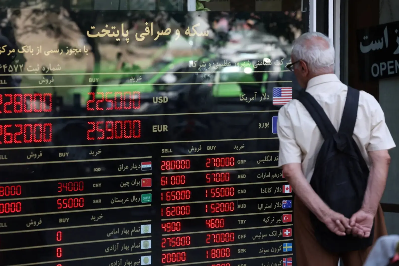 نمایش قیمت دلار (USD) و یورو (EUR) در تابلو صرافی