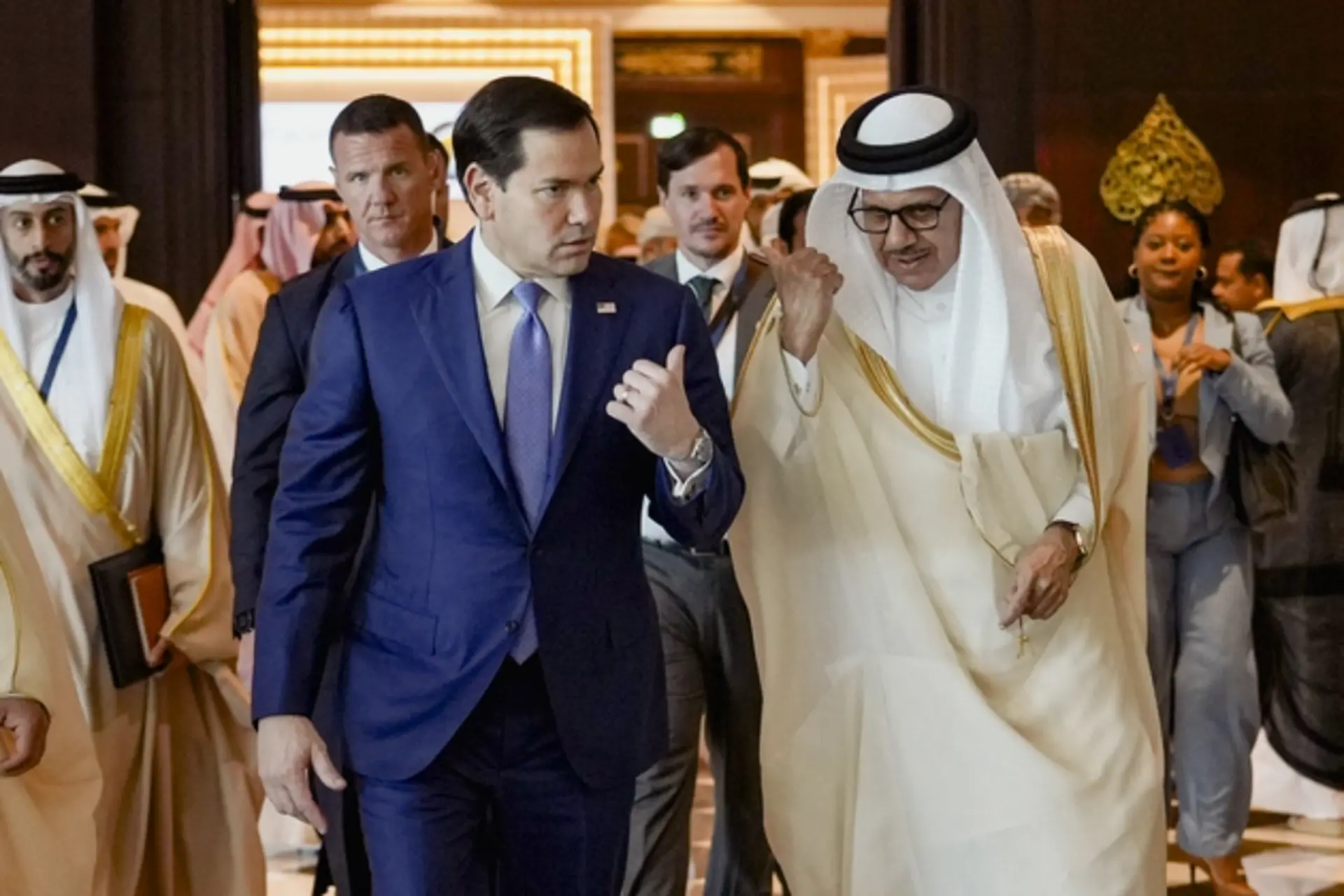 مارکو روبیو، وزیر امور خارجه آمریکا و عبداللطیف بن راشد الزیانی، وزیر امور خارجه بحرین