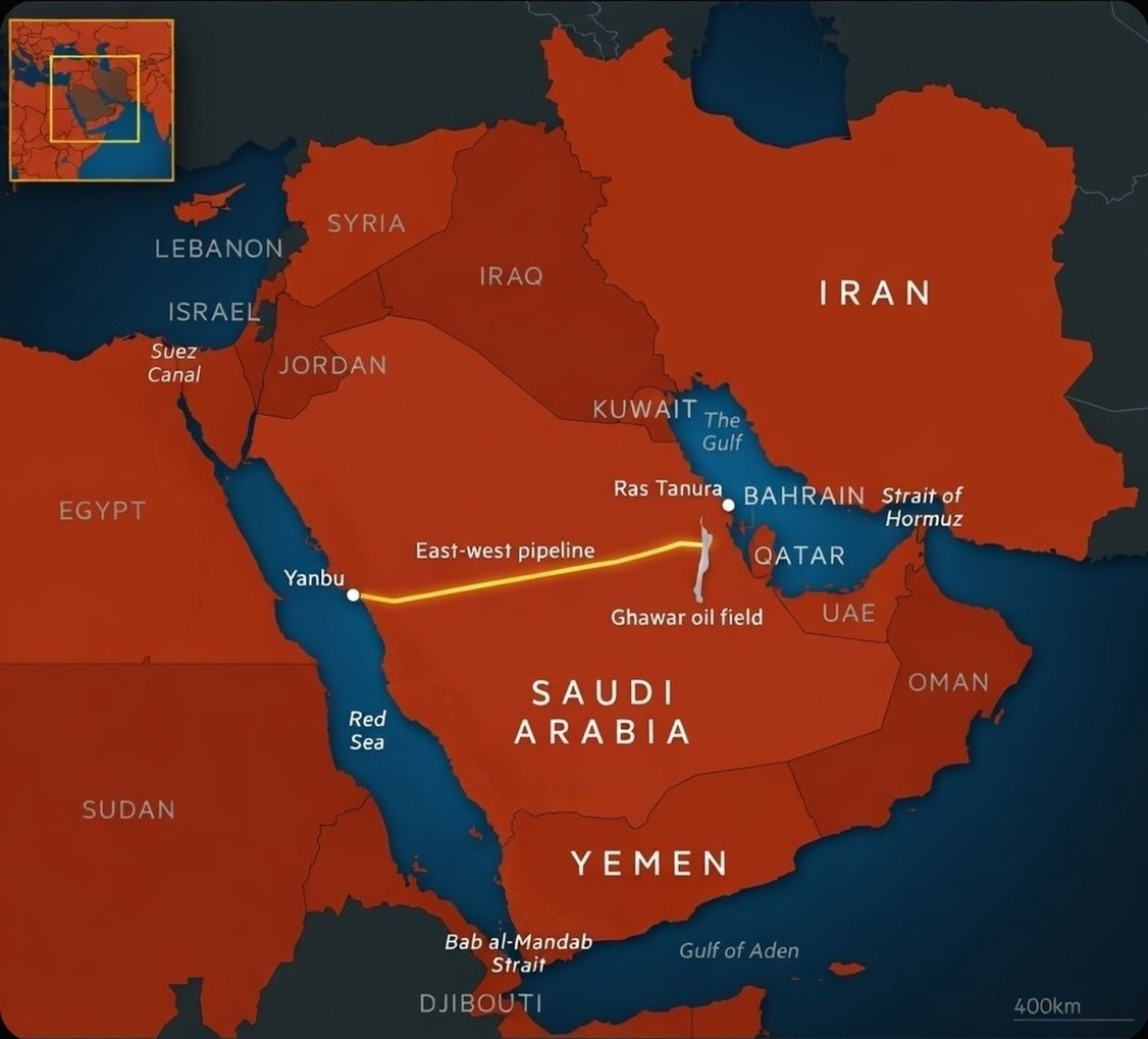 نقشه بندر ینبع عربستان