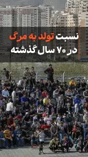 نسبت تولد به مرگ در ۷۰ سال گذشته