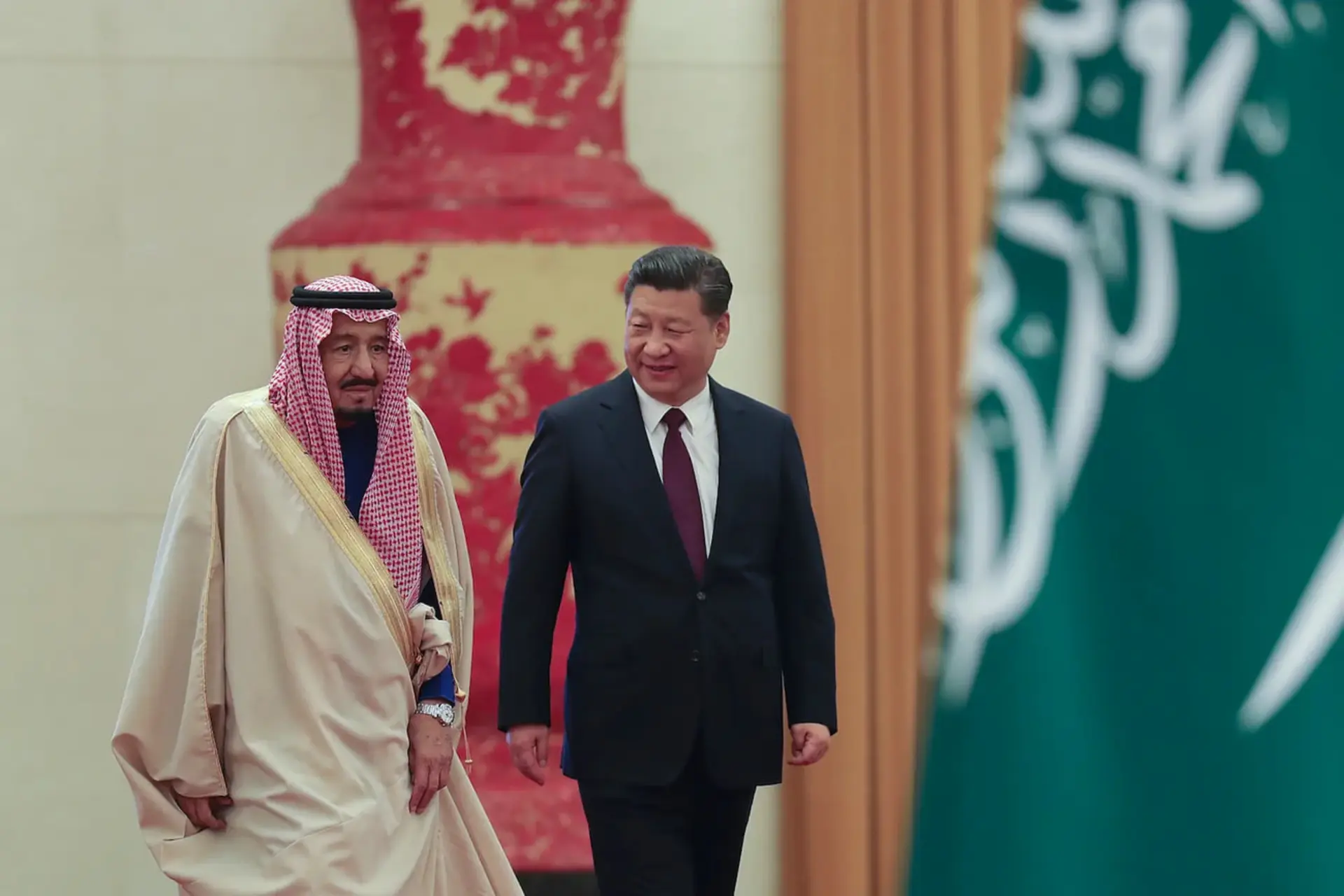 شی جین پینگ رئیس جمهور چین و پادشاه سلمان بن عبدالعزیز 