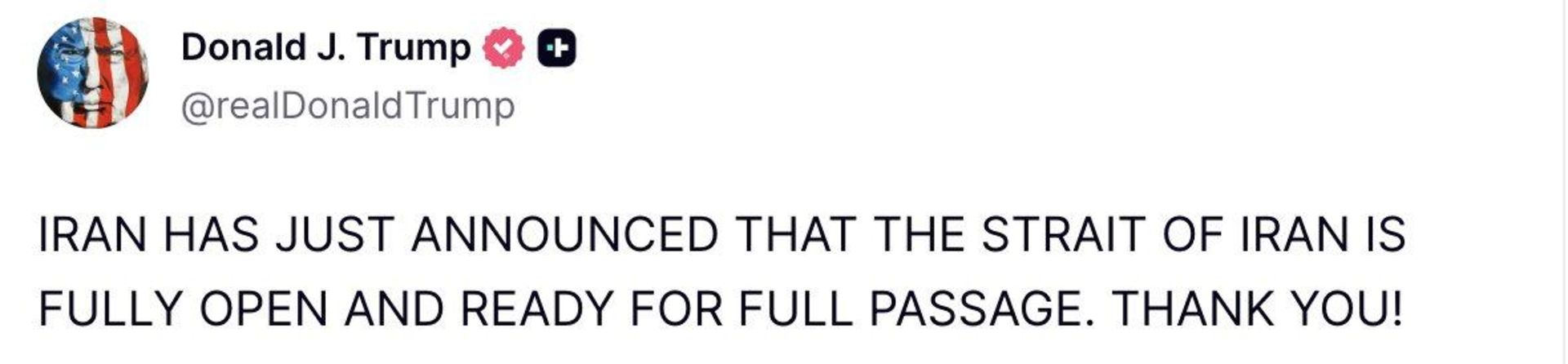 توییت ترامپ درباره تنگه هرمز