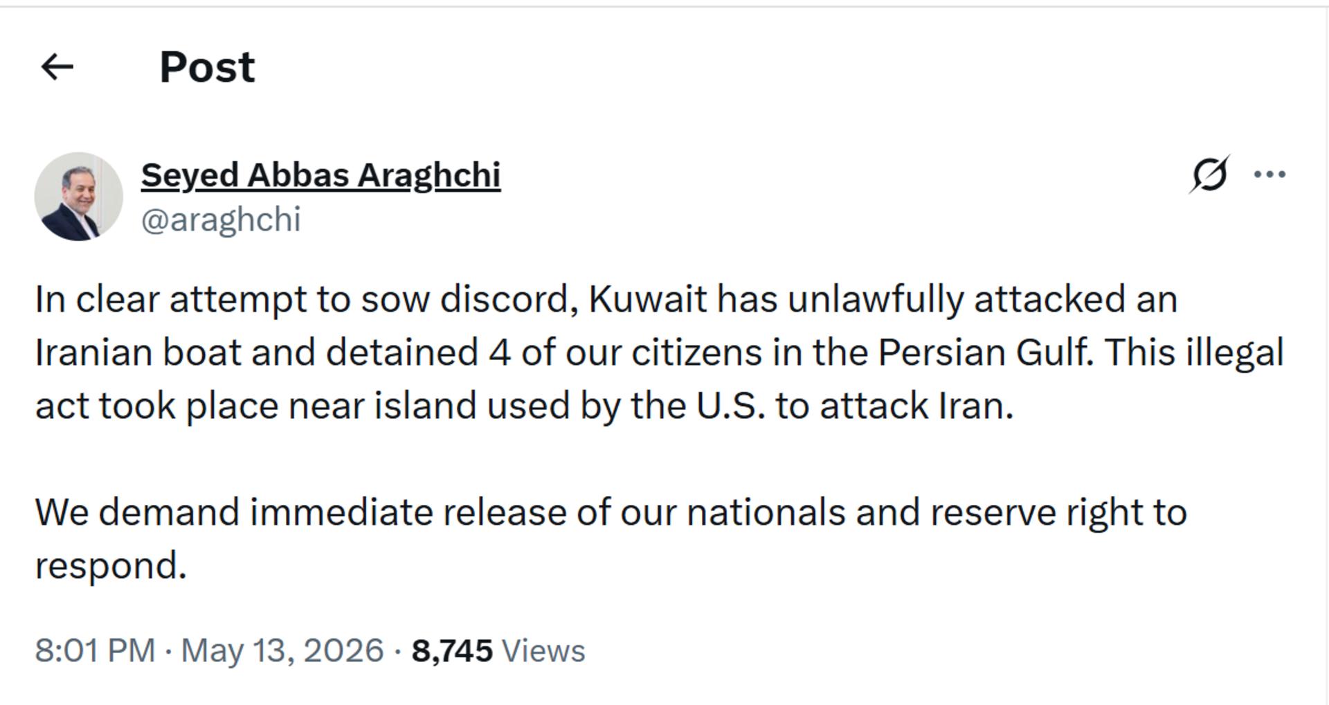 پست عراقچی