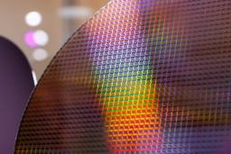 ویفر سیلیکون (Silicon Wafer) حاوی ریزتراشه‌های کوچک برای پردازش هوش مصنوعی