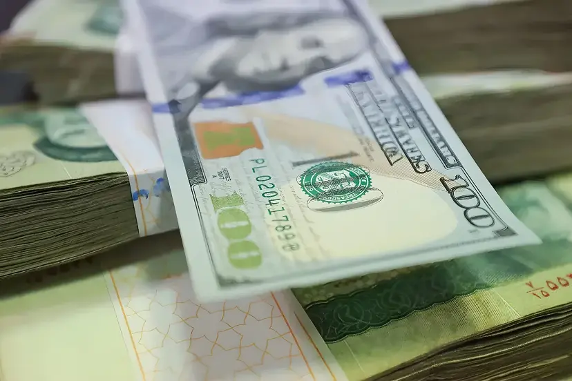 اسکناس‌های صد دلاری (US Dollar) روی دسته‌های پول خارجی